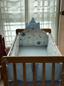 Baby Wooden Crib Set – Good Condition