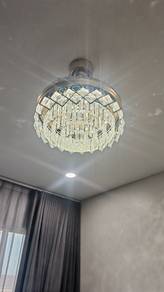 UNTUK DIJUAL – Lampu Hiasan Kristal ELMARK + Kipas