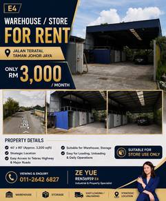Warehouse / Factory For Rent in Johor Bahru,JHR