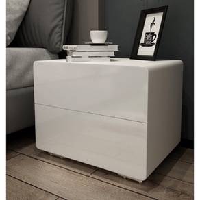 2 Tier WHITE Bedside Drawer Table Locker Storage