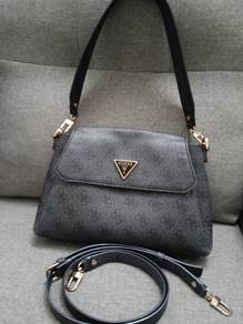 Guess Logo Plaque Convertible Crossbody Flap Bag