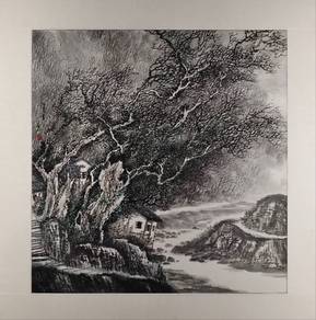Chinese Ink Painting - Ancient River Guardians