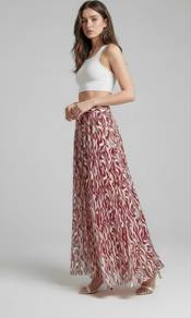 Soda Women's White Label Zebra-Print Maxi Skirt