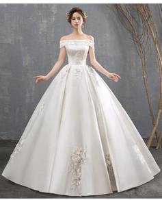 White off shoulder wedding dress gown RB1813