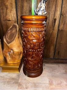 Carved Teak Umbrella Stand