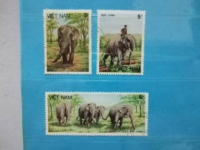 Set 1986 Vietnam Stamps Elephant