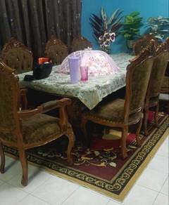 meja makan jati 8 seater