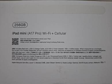 Ipad Mini 7 (A17 pro) wifi + cellular