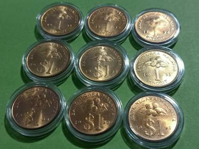 Set 9 Koin RM1 tahun 1989-1996 UNC Luster