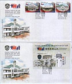 First Day Cover Jit Sin School 100th Malaysia 2018