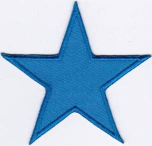 Star BLUE Badge Iron On Embroidered Patch