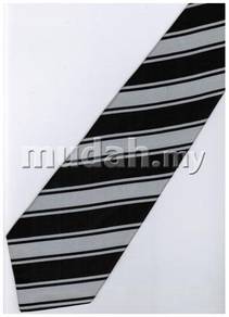 EB7 Black Silver Top Quality Solid Formal Neck Tie