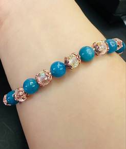 Blue Apatite Bracelet DIY 蓝磷灰手链