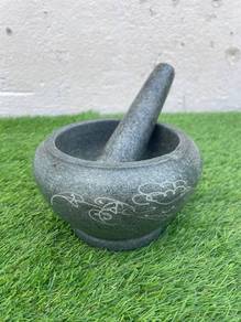 C113 Lesung Batu 17 cm Stone Mortar & Pestle Set