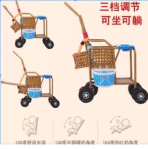 Bamboo Rattan baby stroller foldable portable