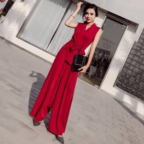 Red black nude OL office jumpsuit RBP0905