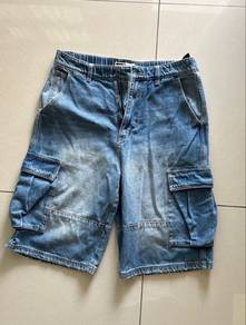 Denim Quarter Cargo Pants size S