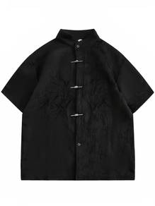 Black Traditional Chinese Men Shirt