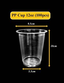 set cawan 12oz pakai buang dan penutup