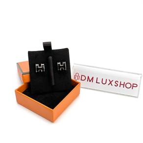 Preloved Hermes Pop H Earrings Black RGHW