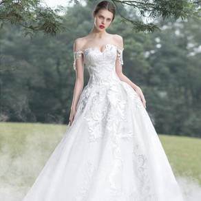 White off shoulder Wedding prom dress gown RB0576