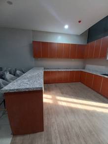 kitchen cabinet counter table fluted panel