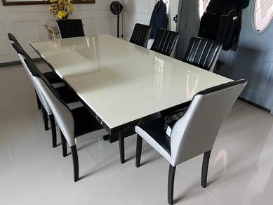 Set Meja Makan 8 kerusi Marble