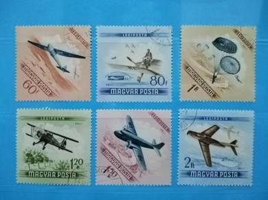 1954 Hungary Stamps Aviation Aircraft Parachuting