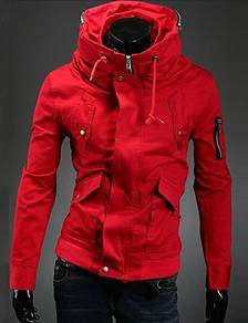 F9197 Army Red HikingMulti Pocket Jumper Jacket