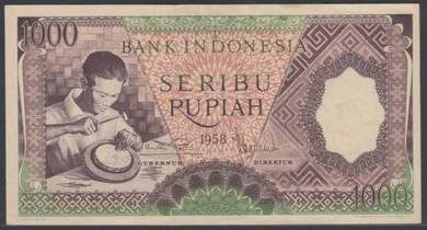 Indonesia 1000 rupiah Banknote 1958 YRR