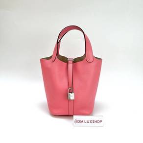 Preloved Hermes Picotin 18 Rose Azalee SHW
