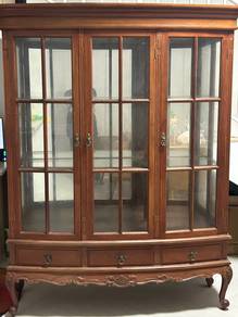 Solid Kayu Jati Display Cabinet/Almari Pinggan