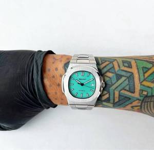 Custom Seiko Mod 40mm Turquoise Green Naut
