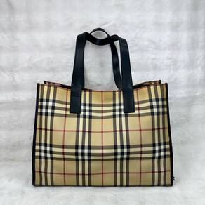 Burberry Nova Check Coated Canvas Medium Tote Bag