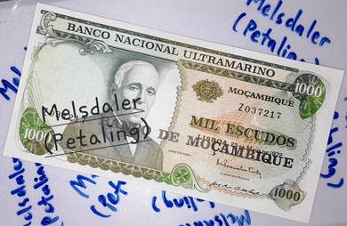 1972 Mozambique 1000 Escudos Replacement Prefix Z