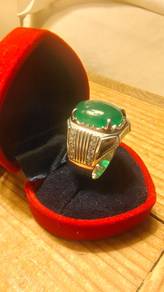 Cincin zamrud + perak homemade