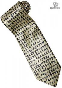Buddhist Scripture GOLD Cartoon Neck Tie