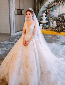 White long sleeve wedding dress gown RB1462