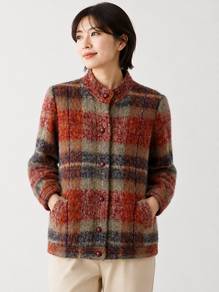 Vintage Suncy Max Mara Fuzzy Plaid Wool Coat