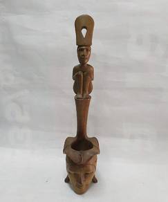 Vintage Polynesian Wood Carved Water Dippers Ladle