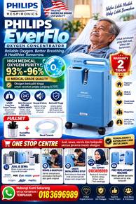 Philips EverFlo 5L Baharu Mesin Oksigen Ayer Lanas