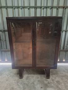旧式柚木玻璃门展示柜｜Vintage Teak Glass Door Display Cabinet