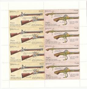 Mint Setenant Sheet Malay Firearms Malaysia 2024