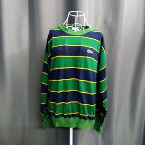 Lacoste Striped Signature Green Top