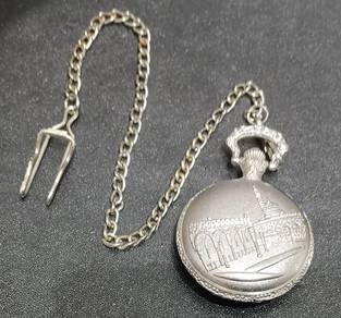 Elegant Silver Islamic Mecca & Medina Pocket Watch