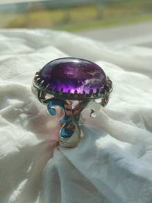 Cincin Perak Permata Kecubung Asli Kuala Balah