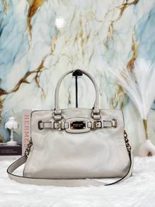 MICHAEL KORS Hamilton White Leather Handbag