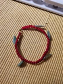Crystal leaf jade bracelet 水晶叶玉手链