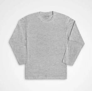 T-shirt long sleeve light grey melange