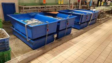 Live fish Display Tank , Top Tray ,  Bottom Filter